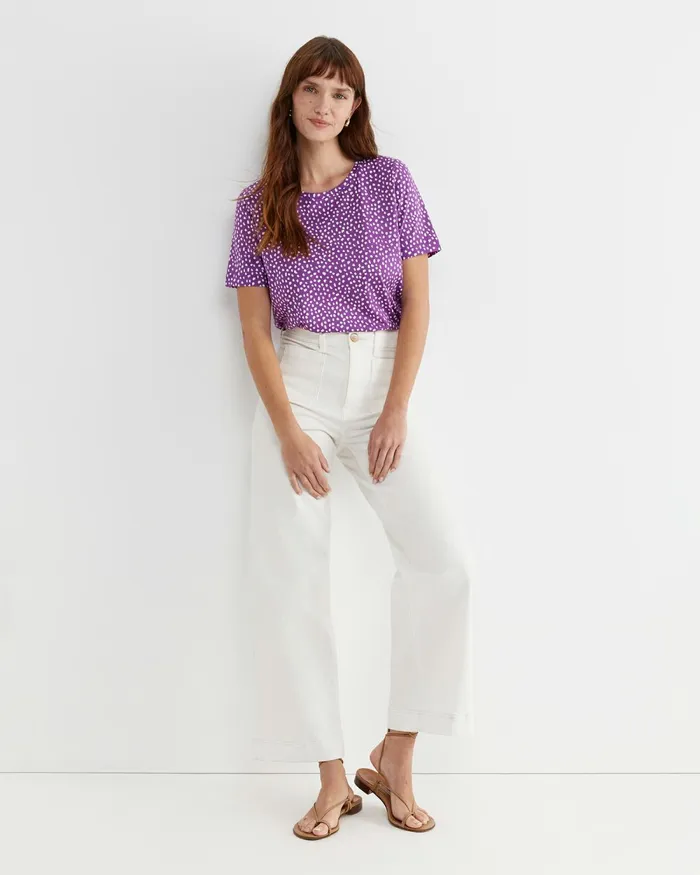 Women Tops and Tees Sportscraft Dashy Mercerised Tee Purplewhite