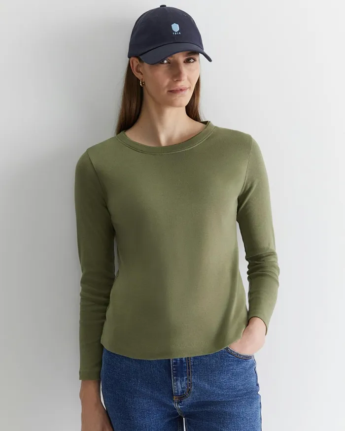 Women Tops and Tees Sportscraft Heidi Long Sleeve Rib Tee Khaki
