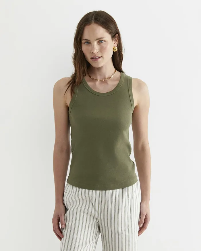 Women Tops and Tees Sportscraft Julia Rib Tank Khaki