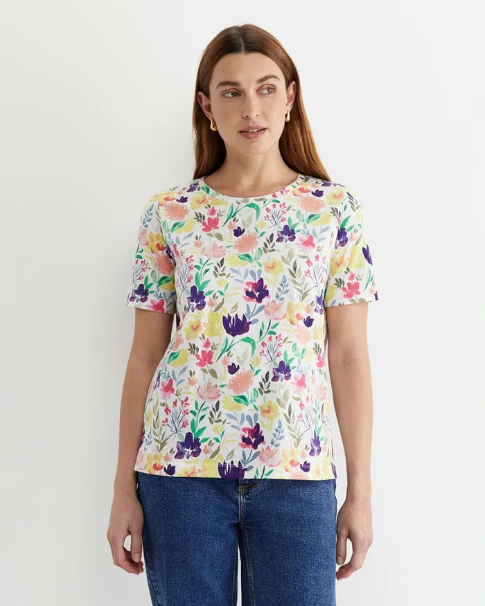 Women Tops and Tees Sportscraft Lou Mercerised Tee White Multi