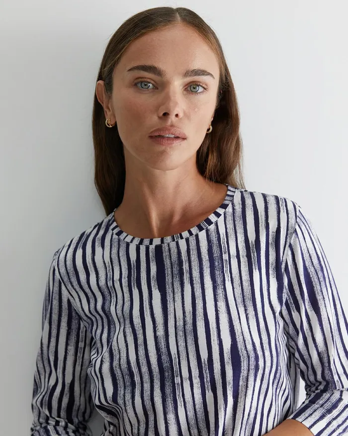 Women Tops and Tees Sportscraft Maya 34 Mercerised Tee Navywhite