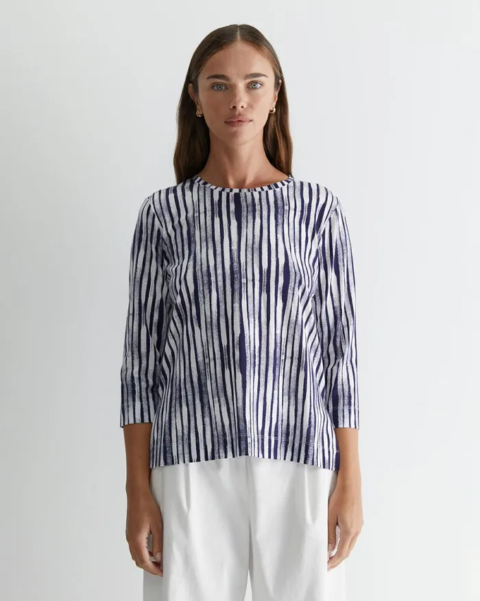 Women Tops and Tees Sportscraft Maya 34 Mercerised Tee Navywhite