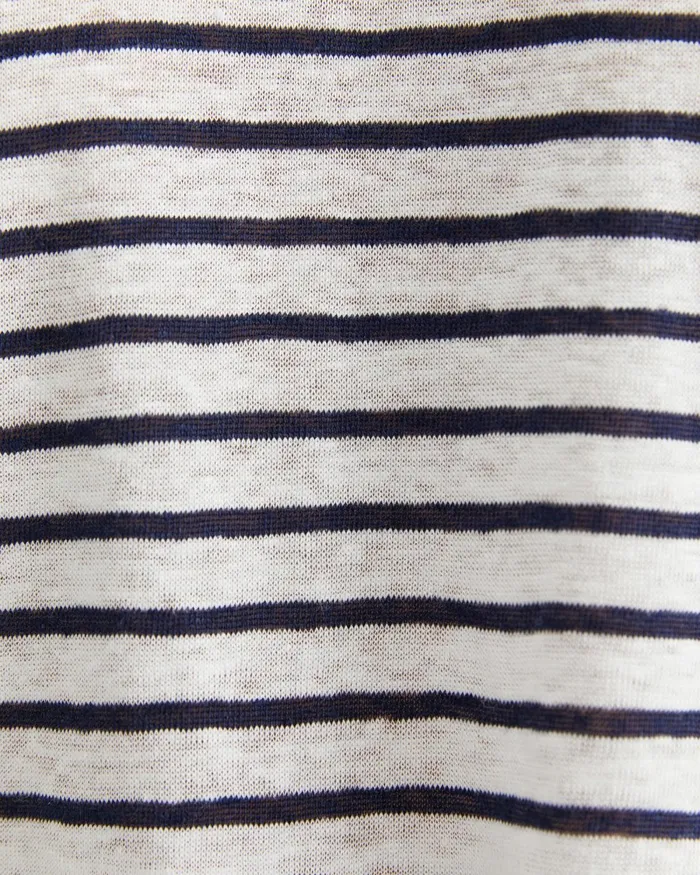 Women Tops and Tees Sportscraft Tonia V Neck Linen Tee Whitenavy