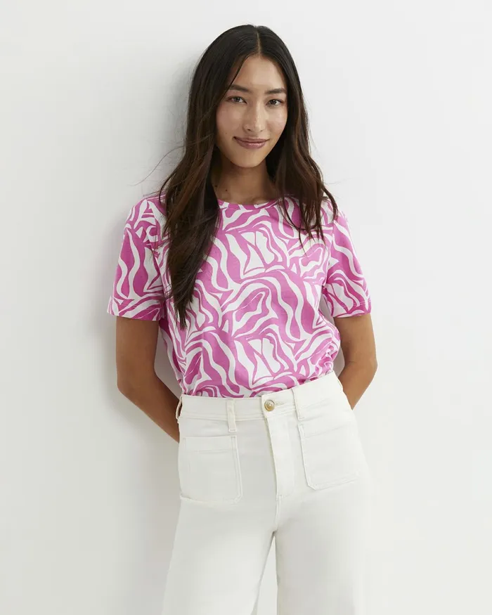 Women Tops and Tees Sportscraft Zola Short Sleeve Mercerised Tee Pinkwhite
