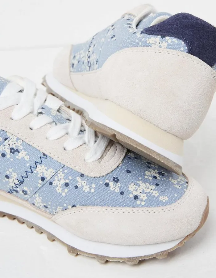 Women Trainers FatFace Georgia Floral Runner Trainers White