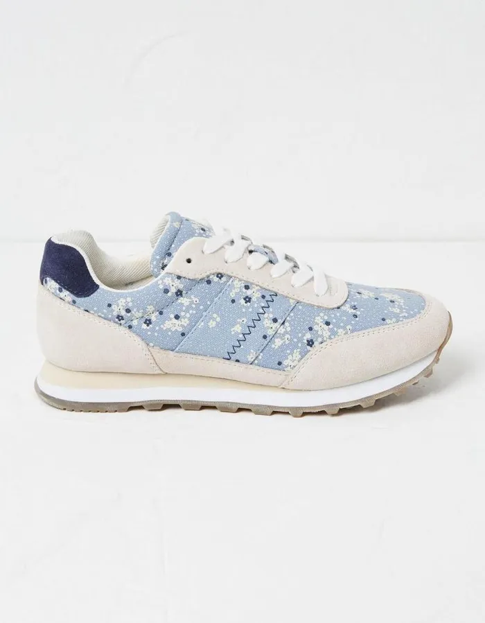 Women Trainers FatFace Georgia Floral Runner Trainers White