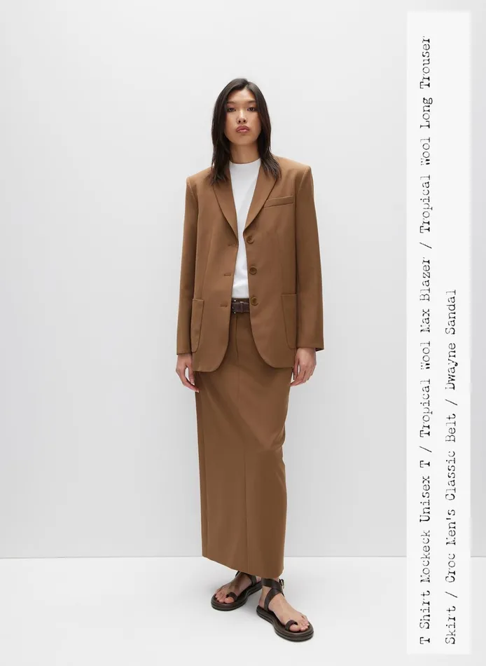 Women Tropical Wool Max Blazer Toffee Tibi Suits