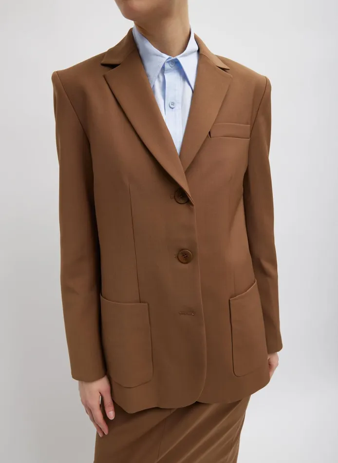 Women Tropical Wool Max Blazer Toffee Tibi Suits