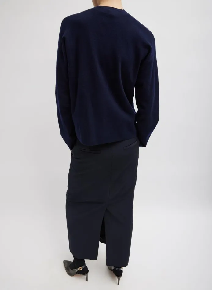 Women Tropical Wool Maxi Trouser Skirt Navy Tibi Skirts