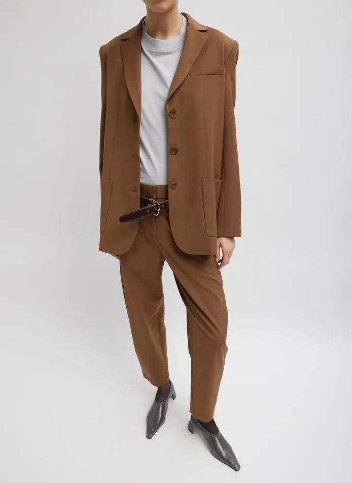 Women Tropical Wool Reese Sculpted Trouser Toffee Tibi Fundamentals