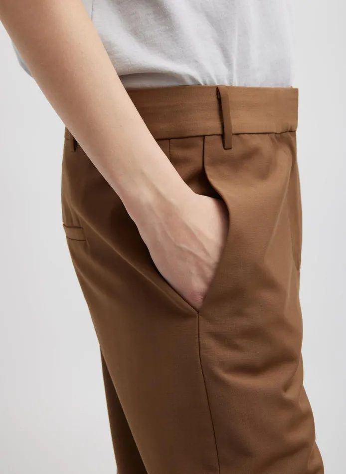 Women Tropical Wool Reese Sculpted Trouser Toffee Tibi Fundamentals