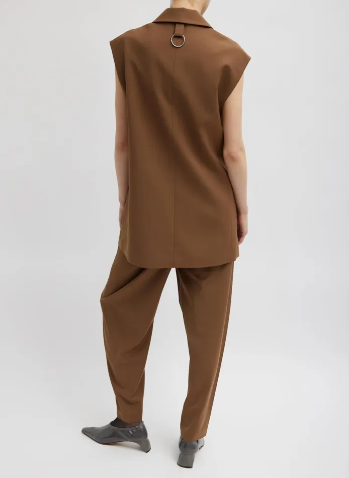 Women Tropical Wool Reese Sculpted Trouser Toffee Tibi Fundamentals