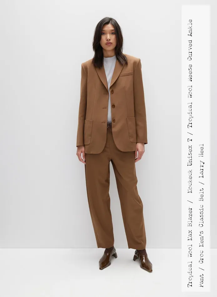 Women Tropical Wool Reese Sculpted Trouser Toffee Tibi Pants and Shorts