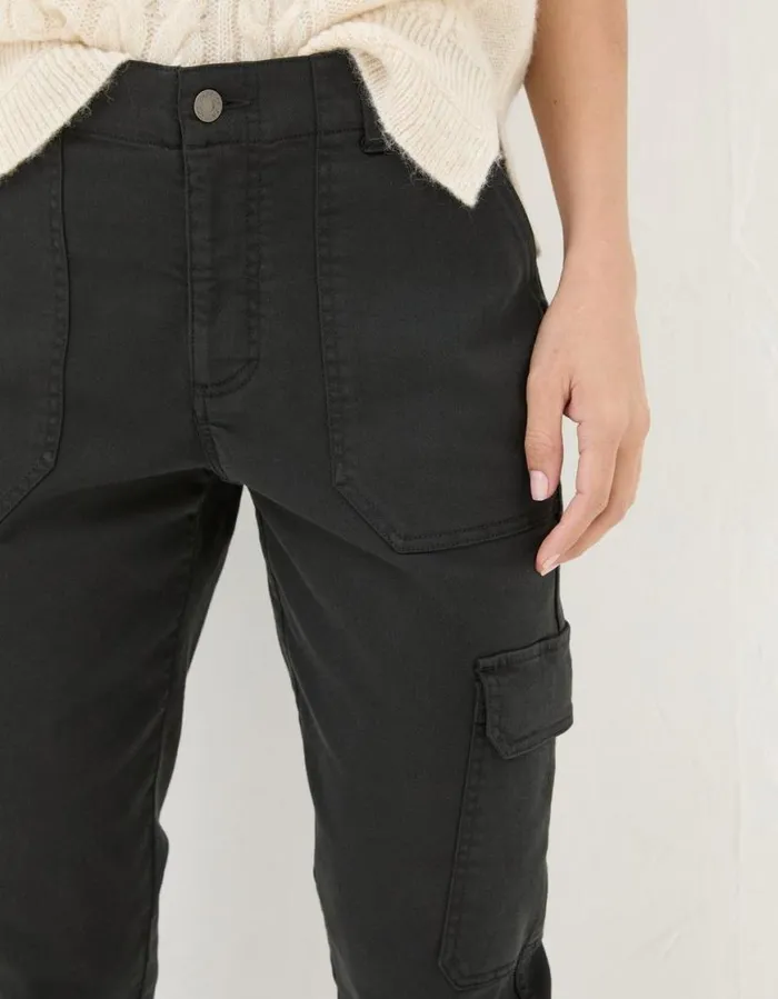 Women Trousers and Leggings FatFace Hythe Cargo Trousers Black