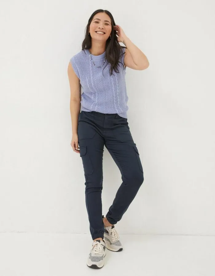 Women Trousers and Leggings FatFace Hythe Cargo Trousers Navy
