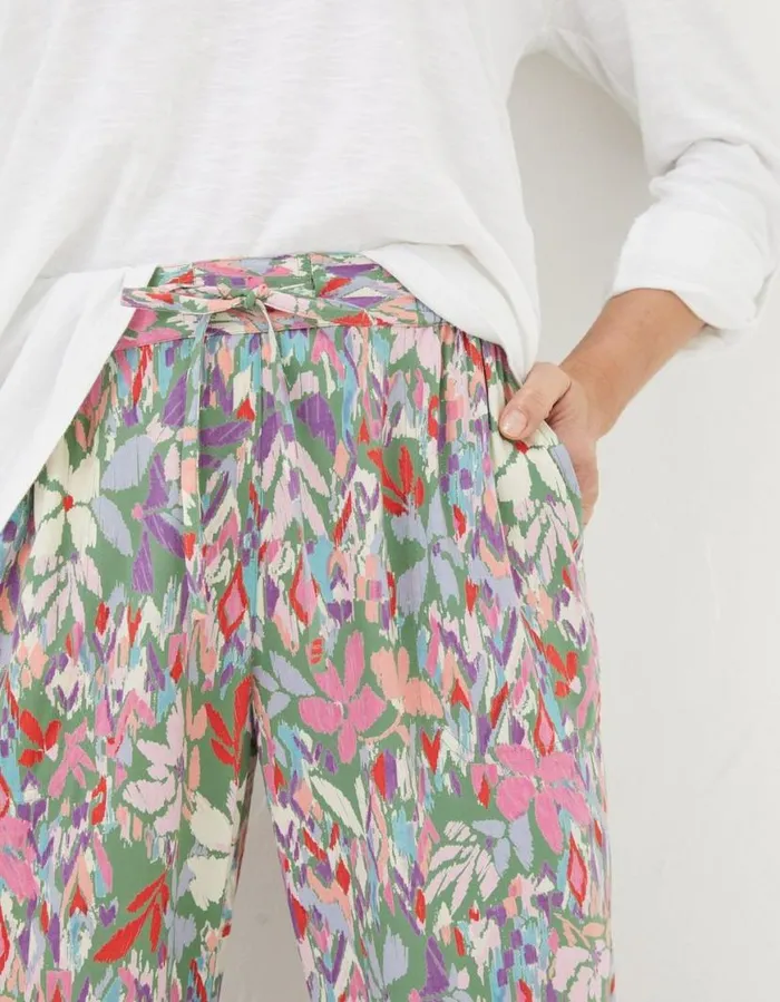 Women Trousers and Leggings FatFace Lyme Expressive Floral Trousers Light Green
