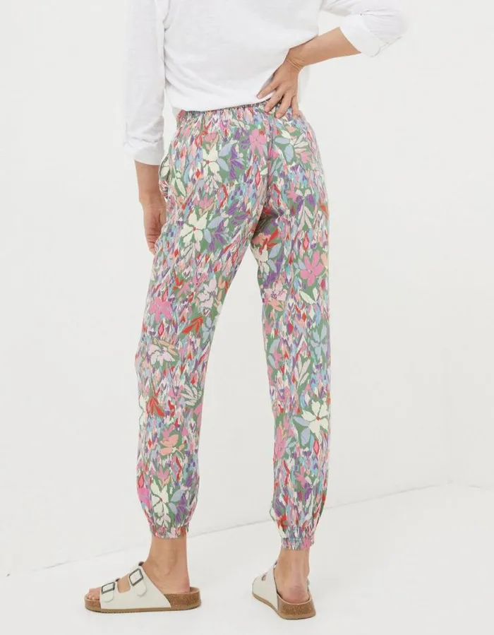 Women Trousers and Leggings FatFace Lyme Expressive Floral Trousers Light Green