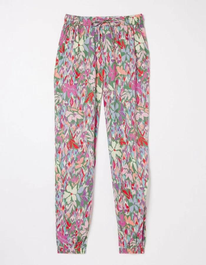 Women Trousers and Leggings FatFace Lyme Expressive Floral Trousers Light Green