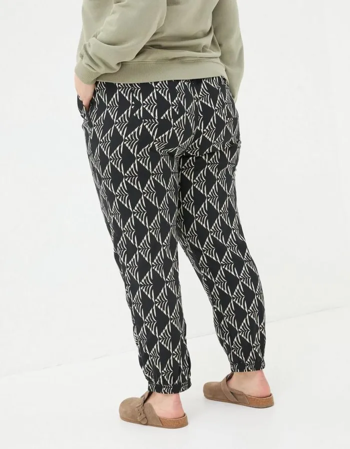Women Trousers and Leggings FatFace Lyme Mono Geo Trousers Black
