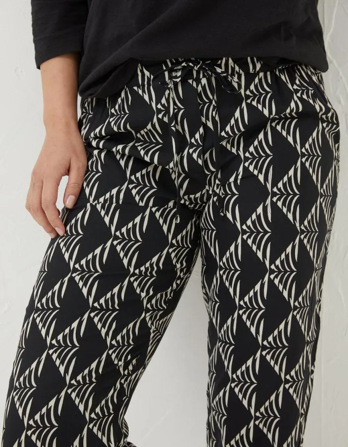 Women Trousers and Leggings FatFace Lyme Mono Geo Trousers Black