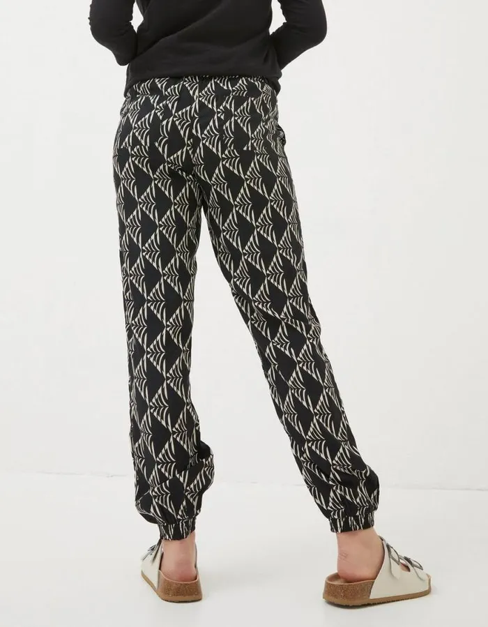 Women Trousers and Leggings FatFace Lyme Mono Geo Trousers Black