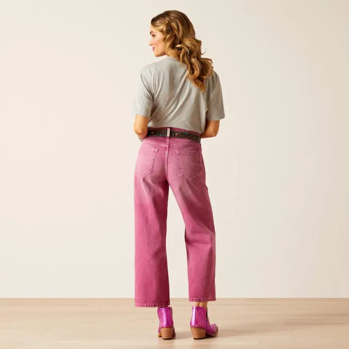 Women Ultra High Rise Tomboy Wide Pink Ariat Denim Women Ultra High Rise Tomboy Wide Pink Ariat Denim