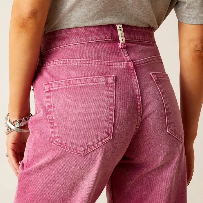 Women Ultra High Rise Tomboy Wide Pink Ariat Denim Women Ultra High Rise Tomboy Wide Pink Ariat Denim