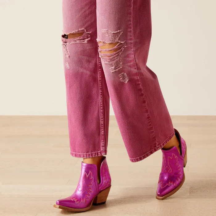 Women Ultra High Rise Tomboy Wide Pink Ariat Denim Women Ultra High Rise Tomboy Wide Pink Ariat Denim