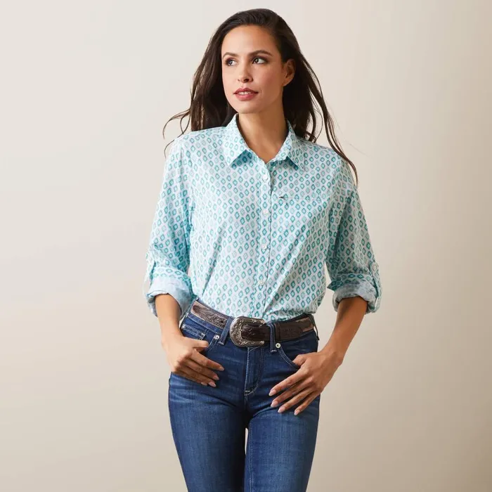 Women VentTEK Stretch Shirt Sea Breeze Print Ariat TShirts and Tops