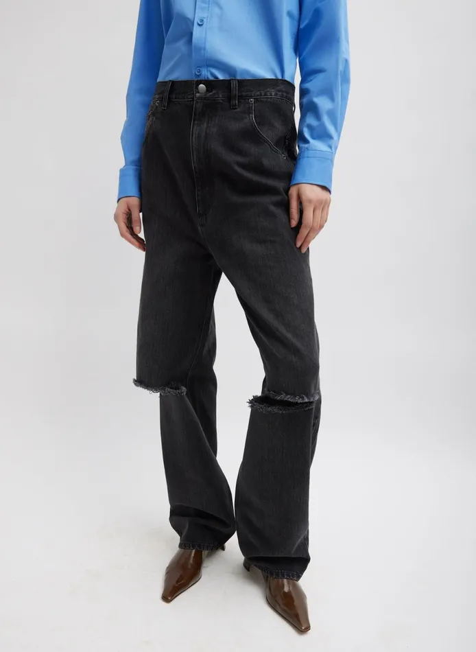 Women Vintage Black Denim Ryder Jean Vintage Black Tibi Denim