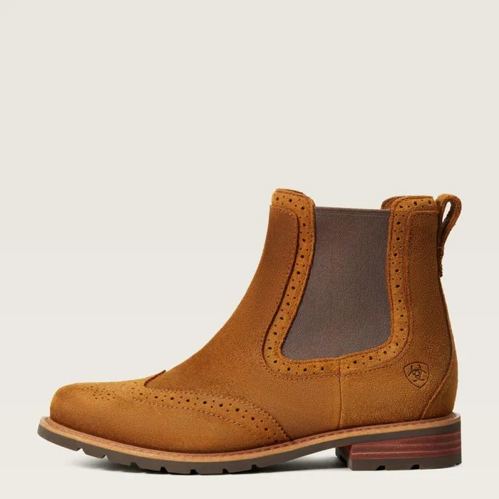 Women Wexford Brogue Waterproof Chelsea Boot Weathered Honey Ariat Booties Women Wexford Brogue Waterproof Chelsea Boot Weathered Honey Ariat Booties
