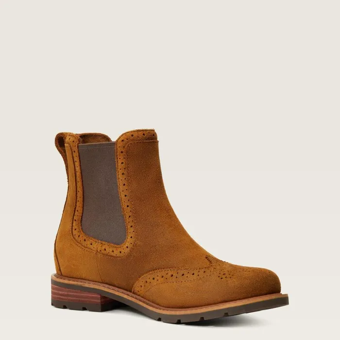 Women Wexford Brogue Waterproof Chelsea Boot Weathered Honey Ariat Booties Women Wexford Brogue Waterproof Chelsea Boot Weathered Honey Ariat Booties