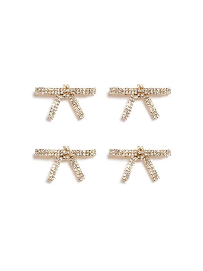 Womenswear Accessories Sister Jane DREAM Ornate Bow Clips Old Gold Womenswear Accessories Sister Jane DREAM Ornate Bow Clips Old Gold