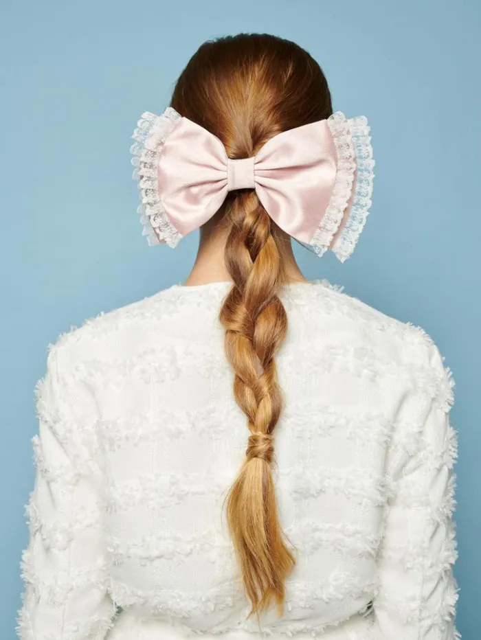 Womenswear Accessories Sister Jane Tilly Taffeta Hair Bow Baby Pink