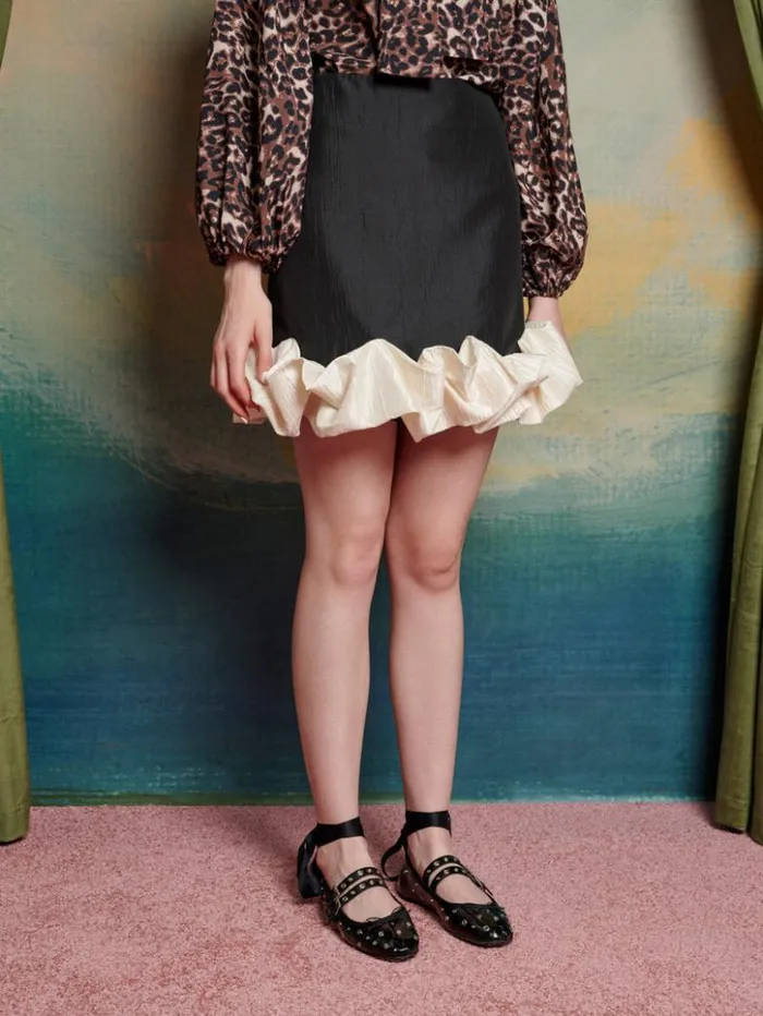 Womenswear Bottoms Sister Jane Avante Taffeta Mini Skirt Black and White