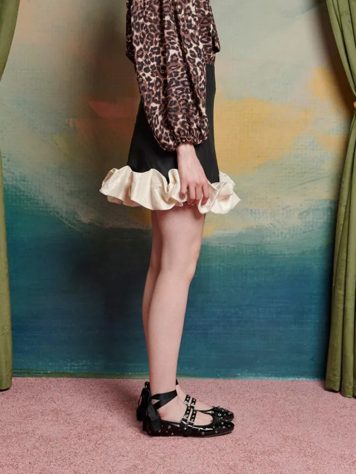 Womenswear Bottoms Sister Jane Avante Taffeta Mini Skirt Black and White