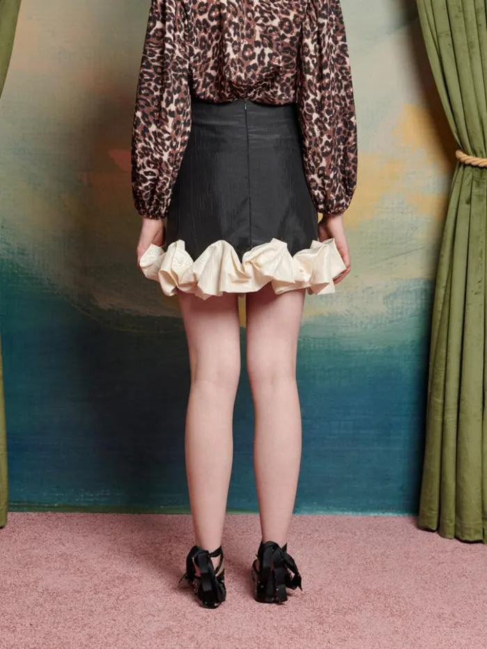 Womenswear Bottoms Sister Jane Avante Taffeta Mini Skirt Black and White