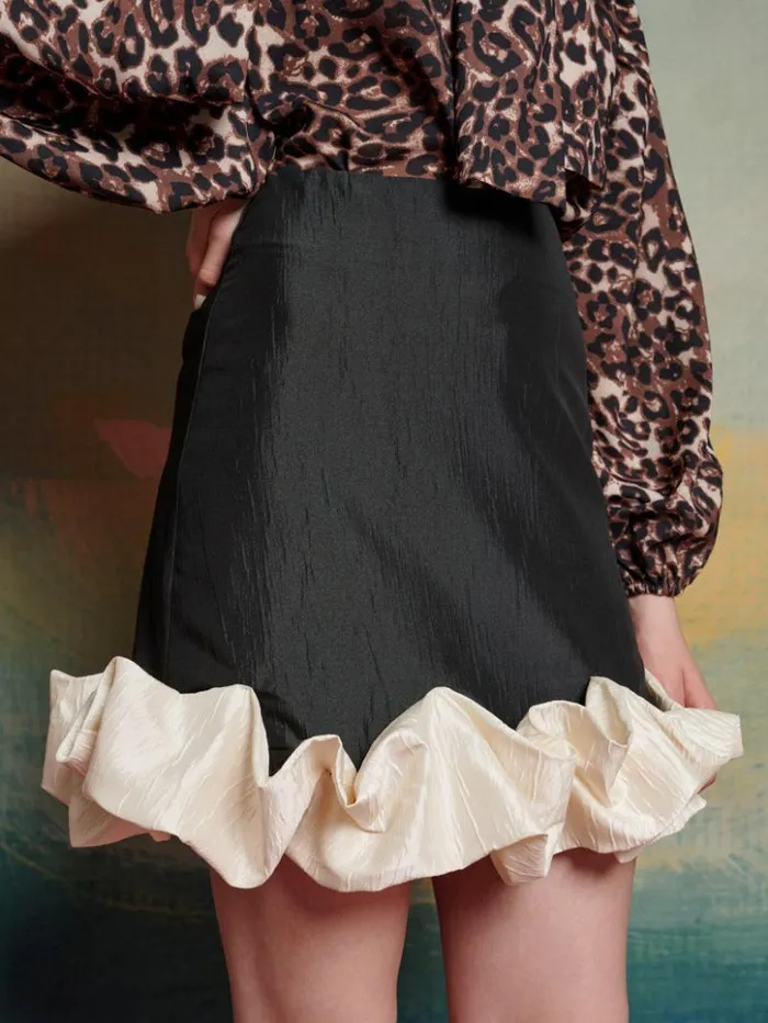 Womenswear Bottoms Sister Jane Avante Taffeta Mini Skirt Black and White