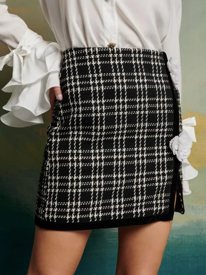 Womenswear Bottoms Sister Jane DREAM Eden Check Mini Skirt Check Coal Black