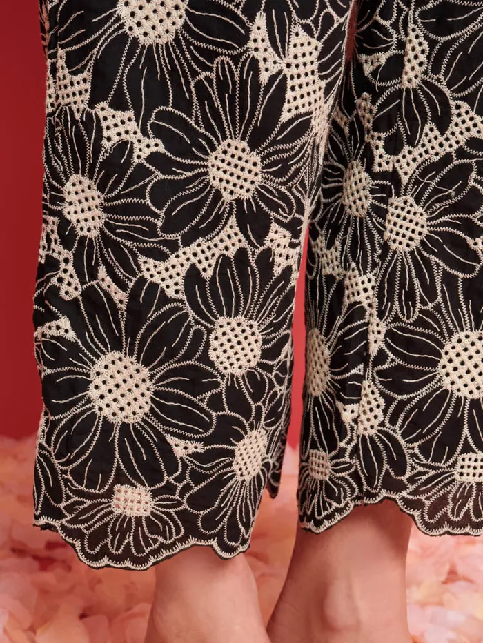 Womenswear Bottoms Sister Jane DREAM Flower Haze Wide Leg Trousers Black And White
