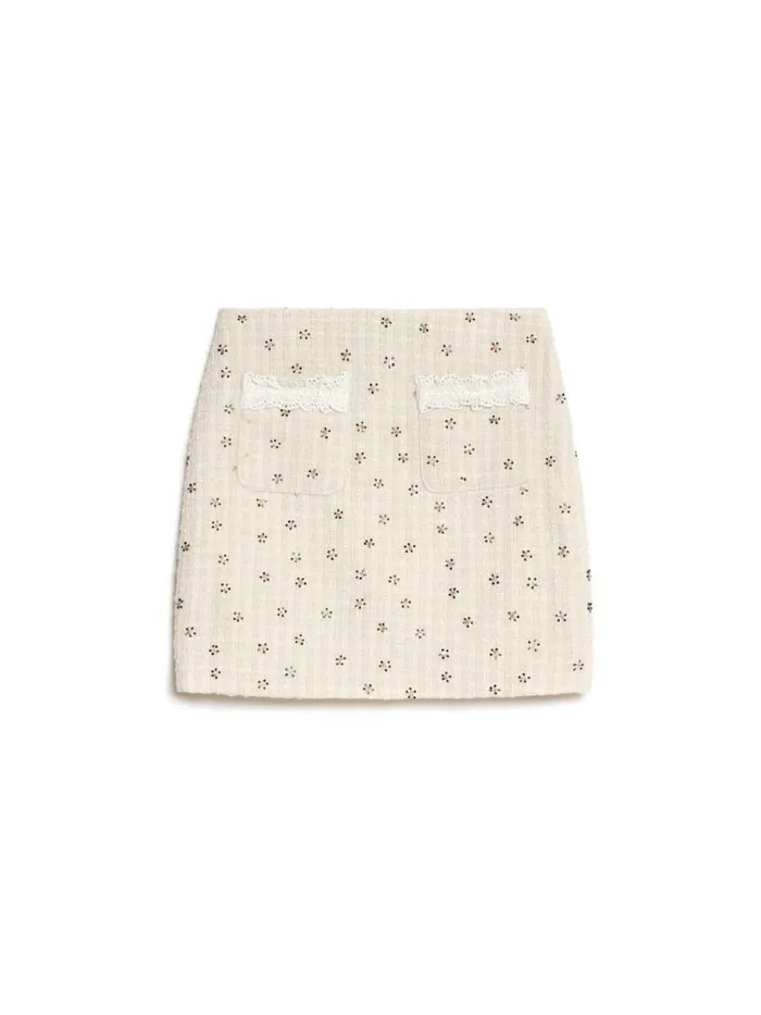Womenswear Bottoms Sister Jane DREAM Reine Jewel Mini Skirt Pearled Ivory
