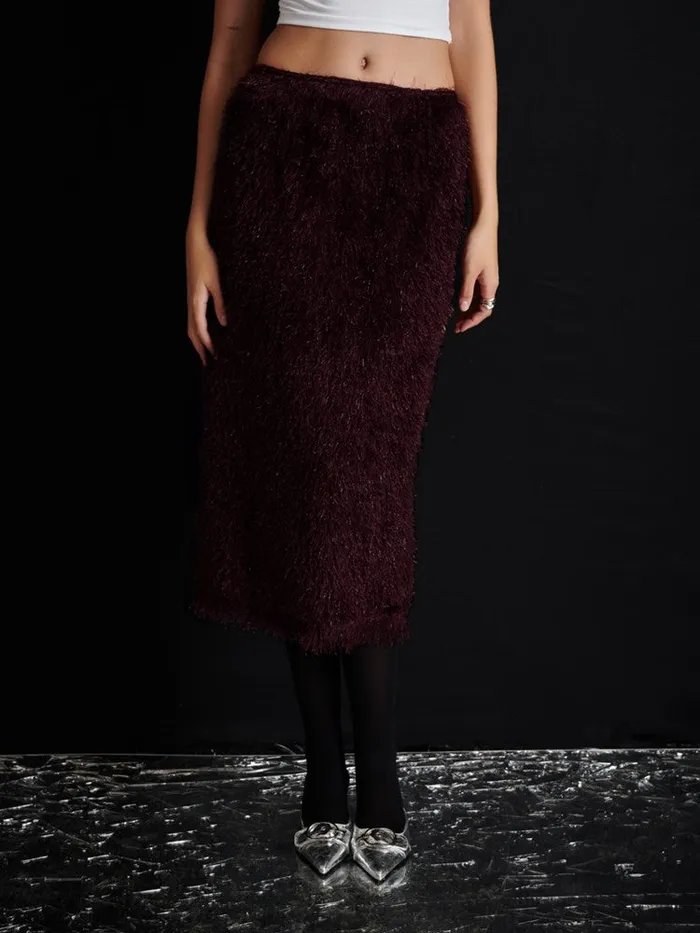Womenswear Bottoms Sister Jane Ghospell Dana Textured Midi Skirt Burgundy Red