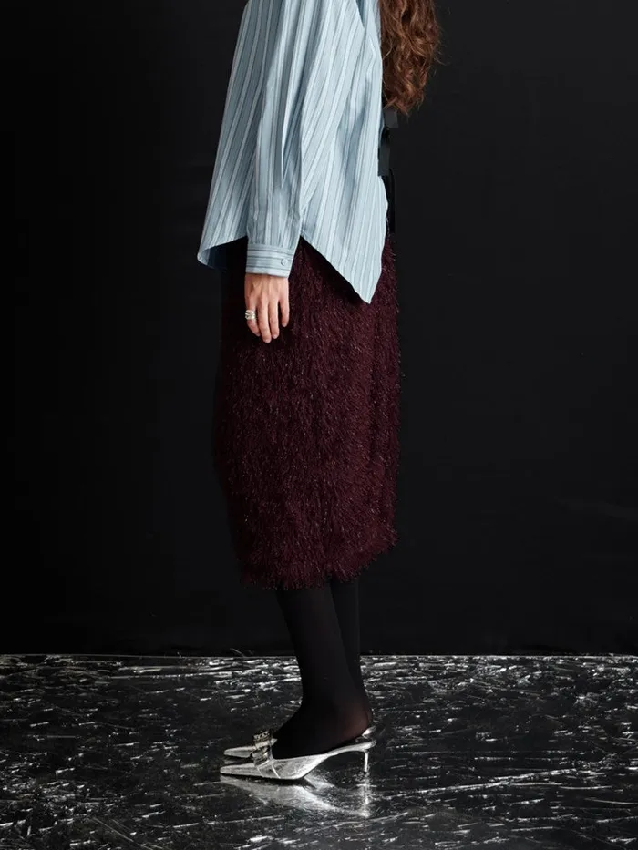 Womenswear Bottoms Sister Jane Ghospell Dana Textured Midi Skirt Burgundy Red