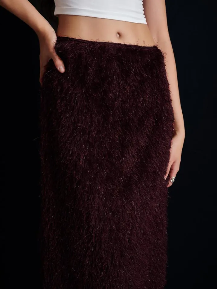 Womenswear Bottoms Sister Jane Ghospell Dana Textured Midi Skirt Burgundy Red