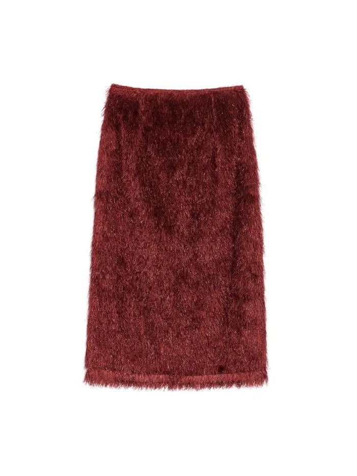 Womenswear Bottoms Sister Jane Ghospell Dana Textured Midi Skirt Burgundy Red