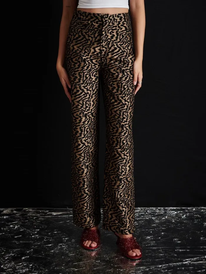 Womenswear Bottoms Sister Jane Ghospell Phoebe Jacquard Trousers Tanzine Tan