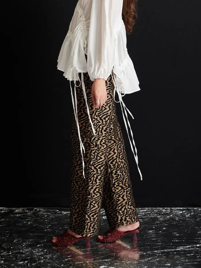 Womenswear Bottoms Sister Jane Ghospell Phoebe Jacquard Trousers Tanzine Tan