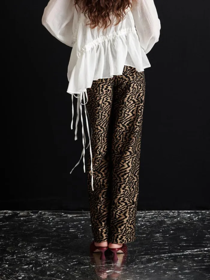 Womenswear Bottoms Sister Jane Ghospell Phoebe Jacquard Trousers Tanzine Tan