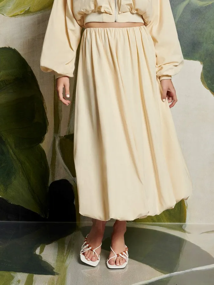 Womenswear Bottoms Sister Jane Ghospell Vanessa Midi Bubble Skirt Pastel Yellow