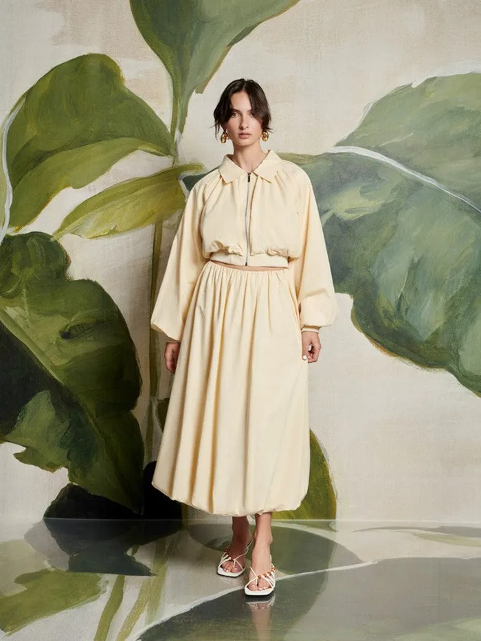 Womenswear Bottoms Sister Jane Ghospell Vanessa Midi Bubble Skirt Pastel Yellow